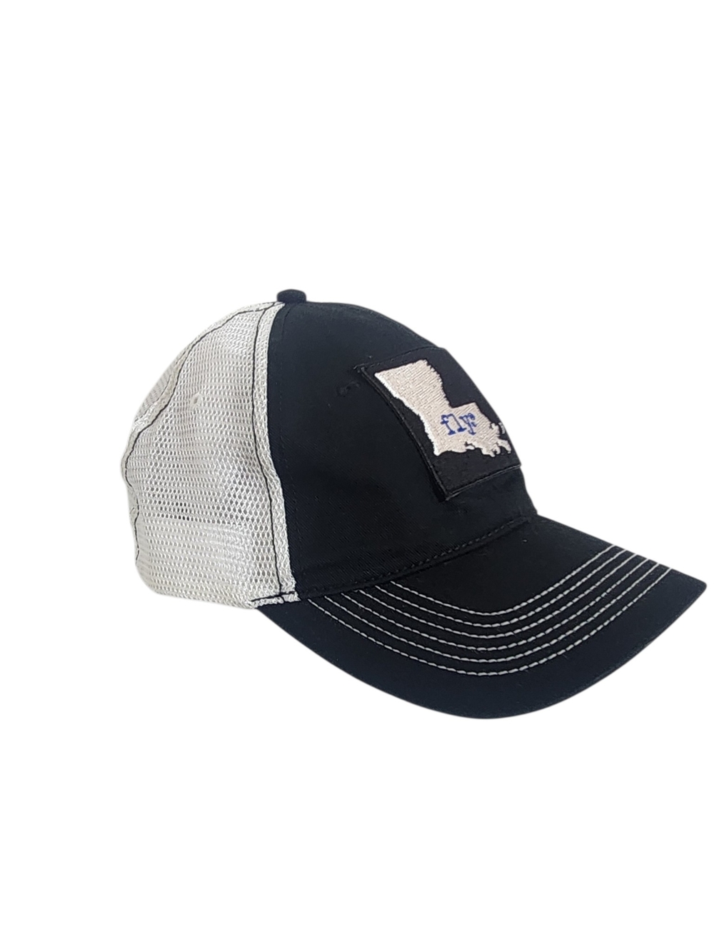 DIstrict Black and White Fly Louisiana Trucker Baseball Hat One Size